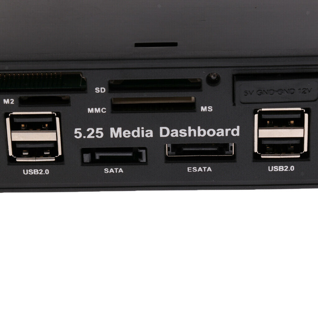 5.25" Optical Drive Multi-functional Dashboard Media USB 3.0 Front Panel - Black