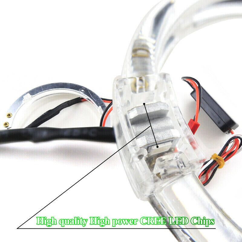 2pc Red LED Light Guide Angel Eyes Halo Rings for Car Headlight Retrofit BEST