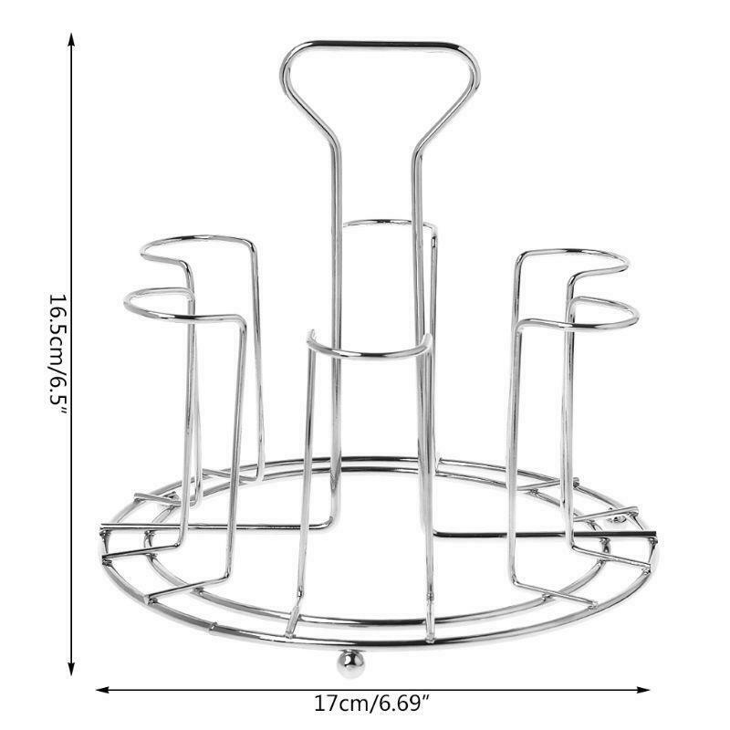 Stylish Mug Tree Iron Holder Coffee Cups Drain Organizer 6 Racks Stand Bottle