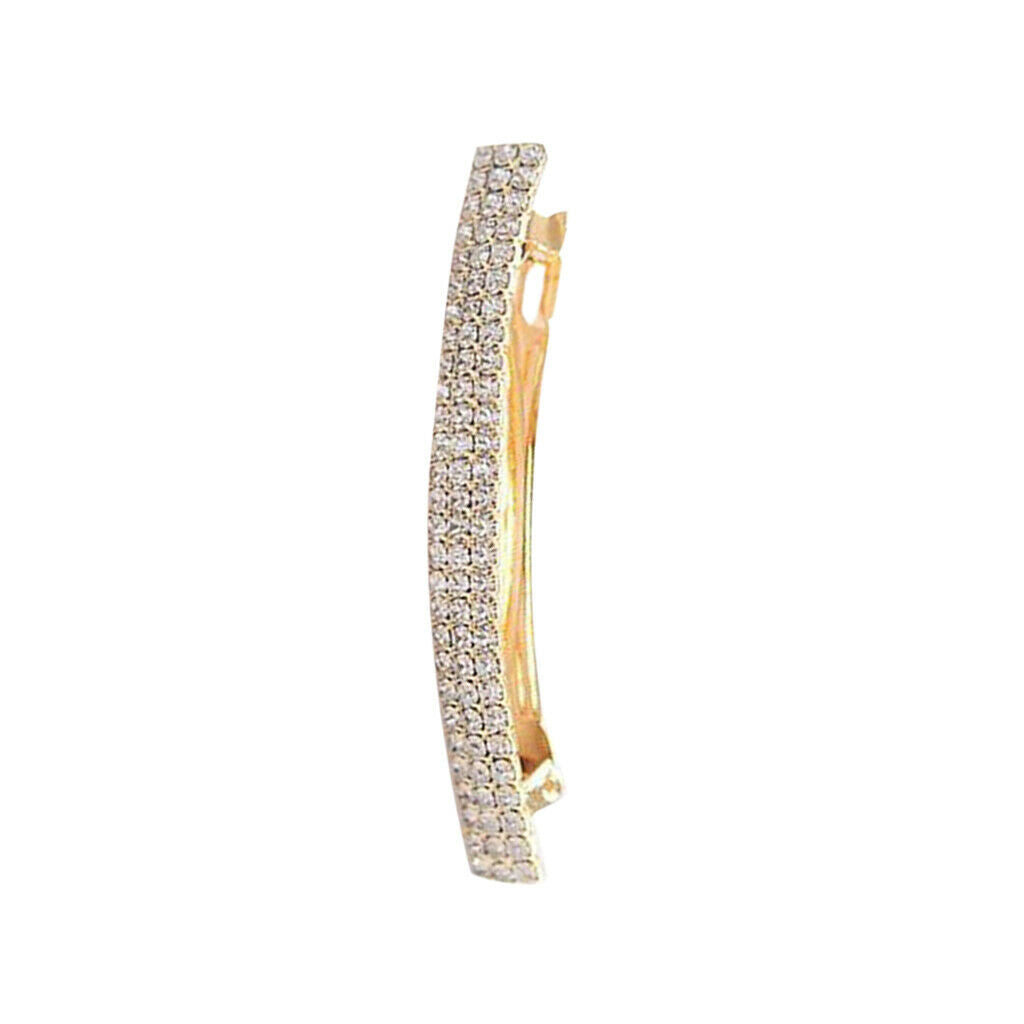 Prettyia Rhinestone Rectangle French Barrette Hair Clip Automatic Spring