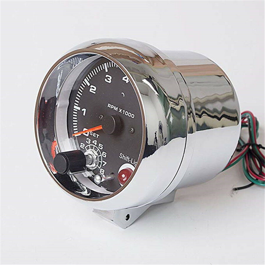 3.75" Car Tachometer Gauge 7 LED Colors Adjustable 0-8000 RPM Shift-Light