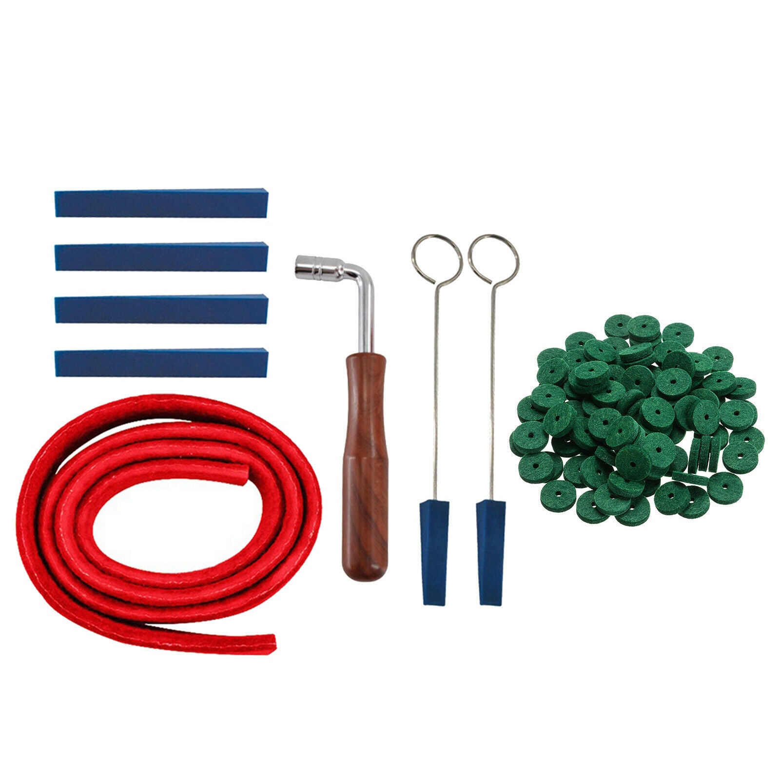 9PCS Piano Tuning Tools Kit Hammer Wrenches, Mutes, Felt Strips And