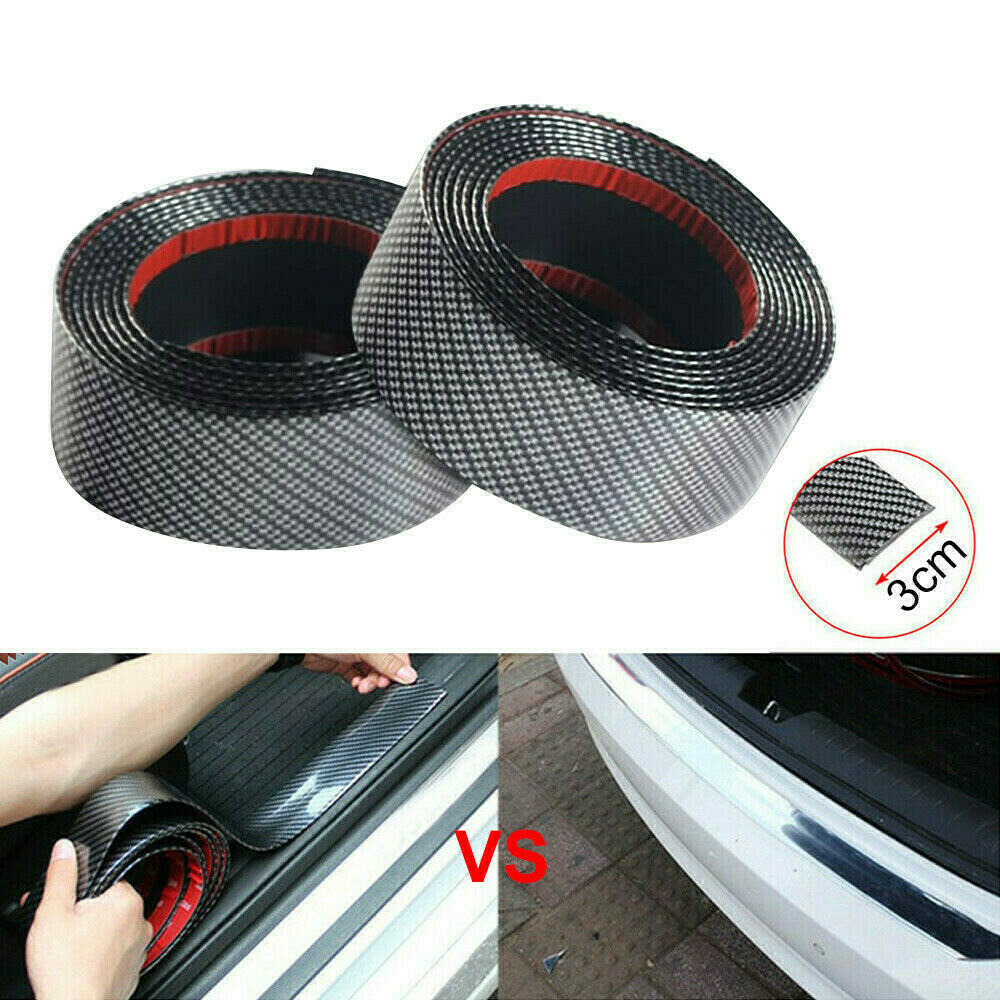 3CM*1M Carbon Fiber Rubber Car Edge Guard Strip Door Sill Protector Accessory C8
