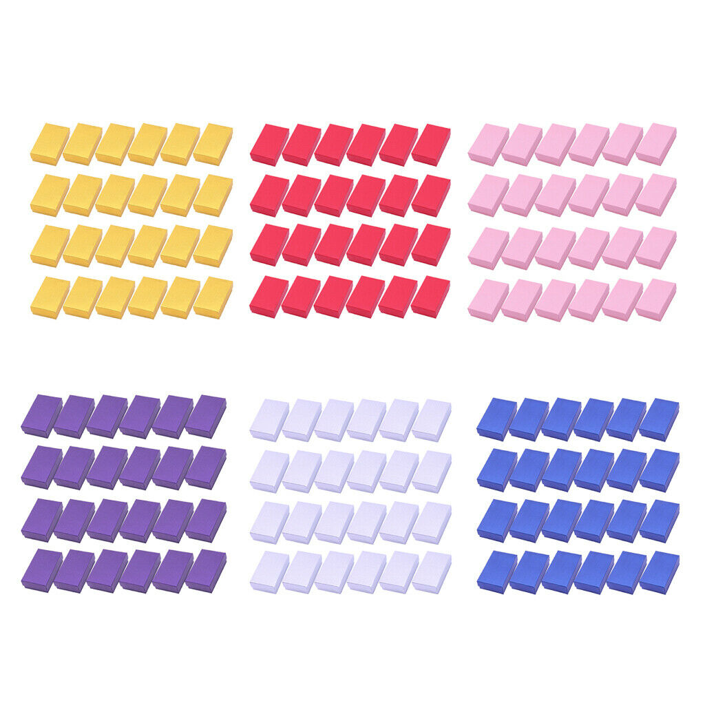24x Colorful Linen Paper Foam Box   Storage Holder Hairclip Display Box