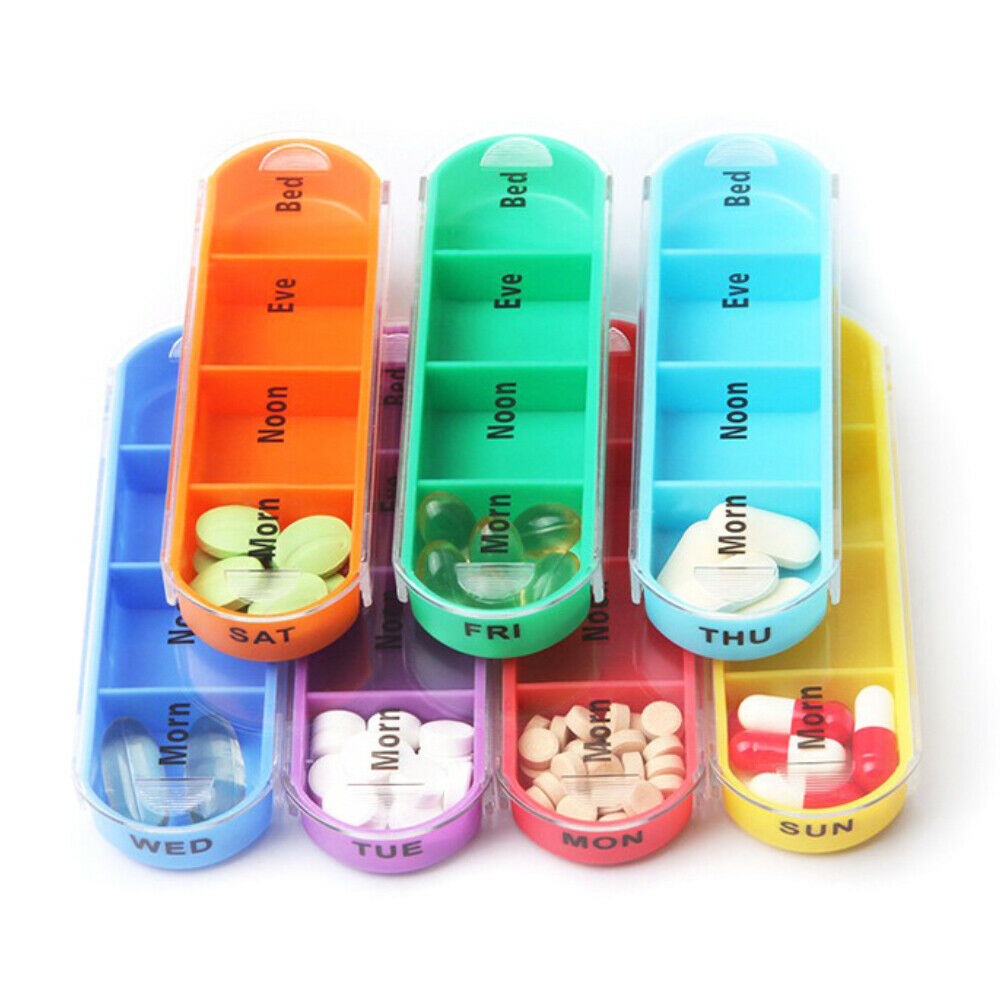 New Travel Pill Organizer Wallet Pill Box Dispenser Medicine Boxes Pill Case AU
