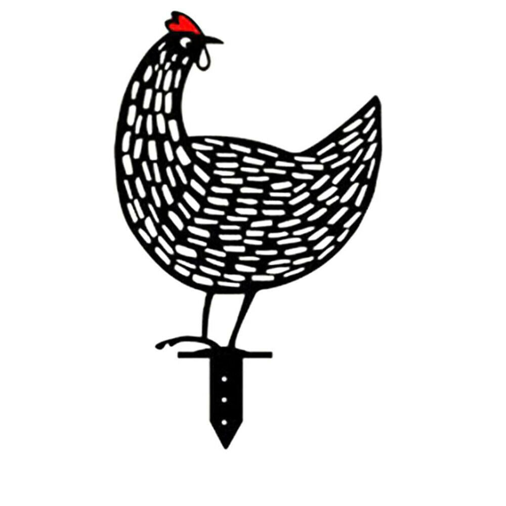 Garden Outdoor Decorative Chicken Ornaments Yard Art Backyard Lawn Stakes Decor