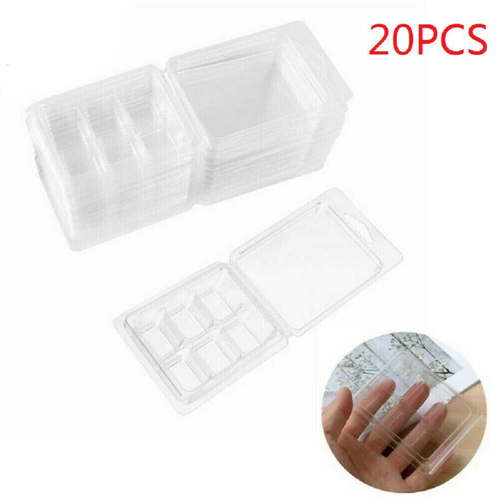 20x Plastic Wax Melt Clamshells Molds Wax Melt Containers for Wickless Candle