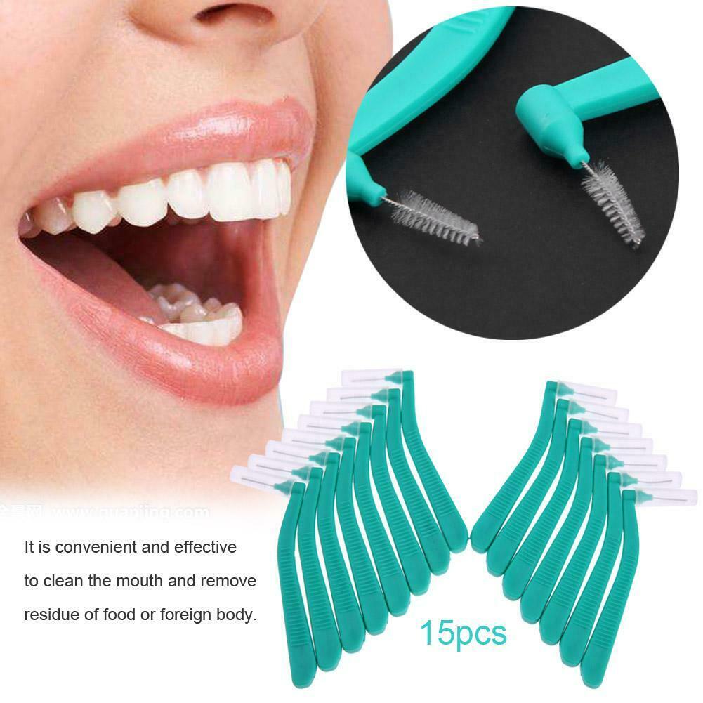 15pcs L Shape Tooth Interdental Brush Oral Care Cleaning Orthodontic Brush @