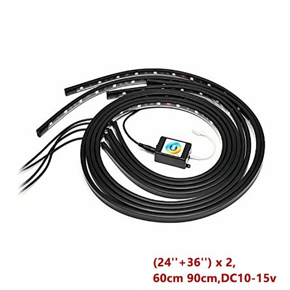 4x RGB LED Under Car Tube Strip Underglow body Neon Light Kit Phone App Control