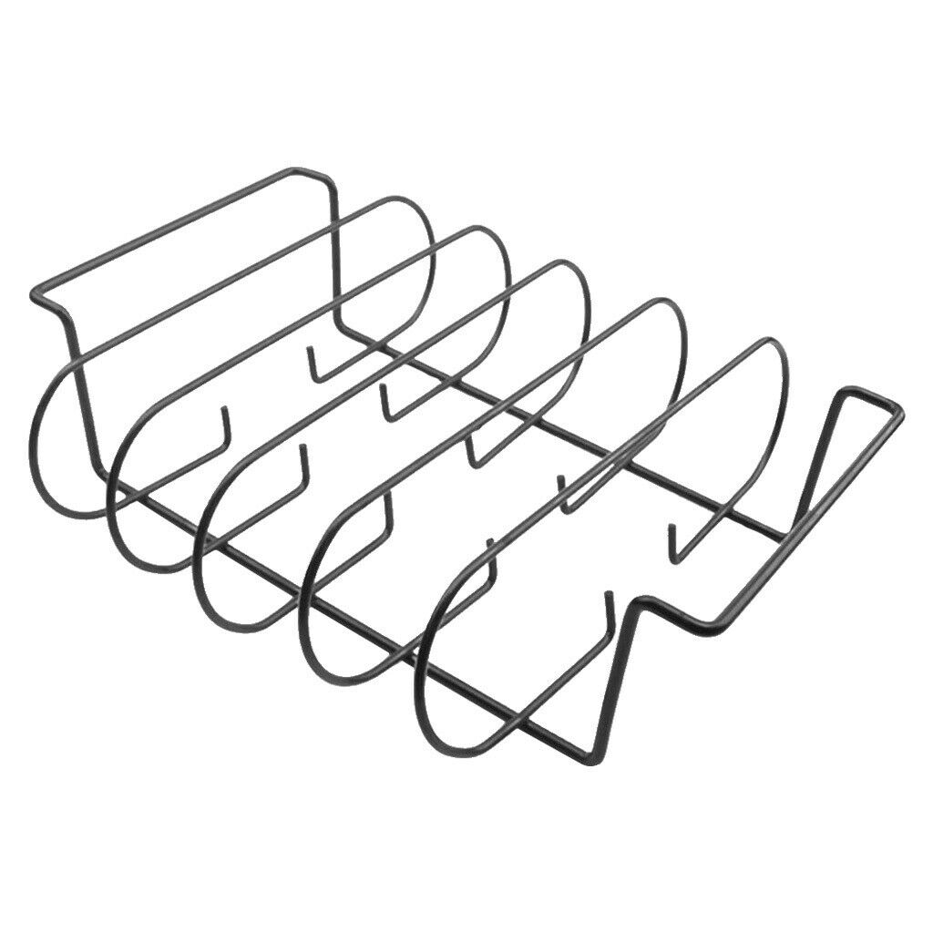 Iron BBQ Rib Rack for Grilling Barbecuing Smoking Gas Smoker Charcoal Grill