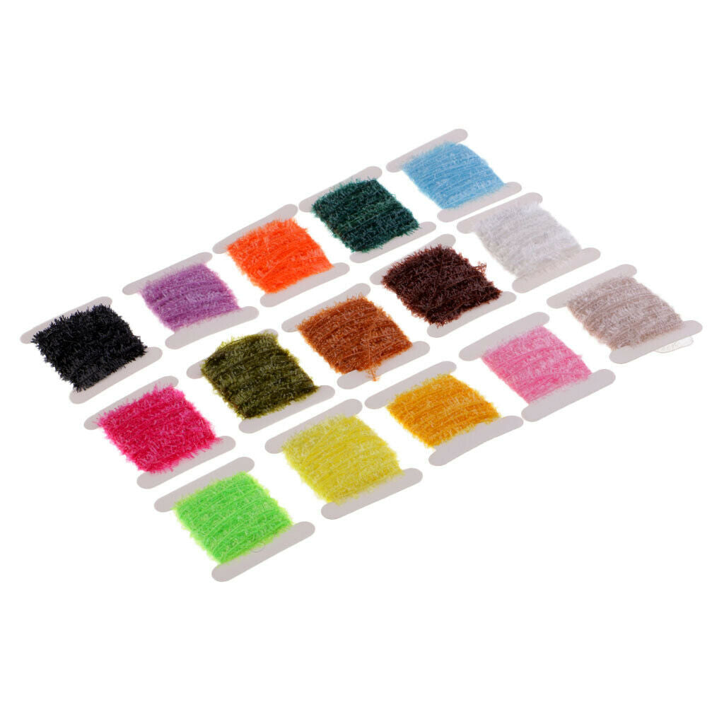 15 Colors Ice Card Fly Tying Materials Tinsel Cactus Chenille Crystal Body