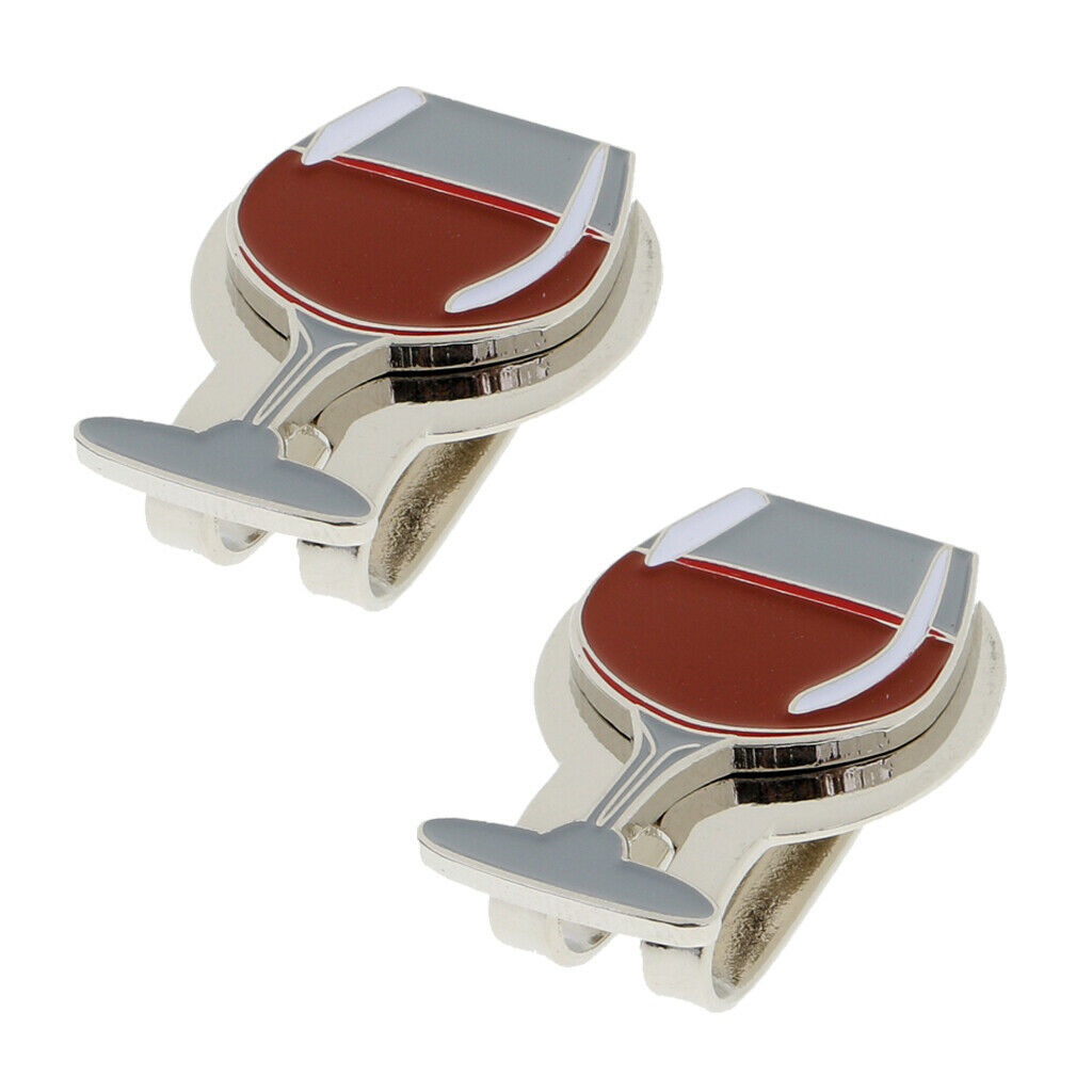 2 Pcs Golf Hat Clip With Detachable Magnetic Golf Ball Marker Red