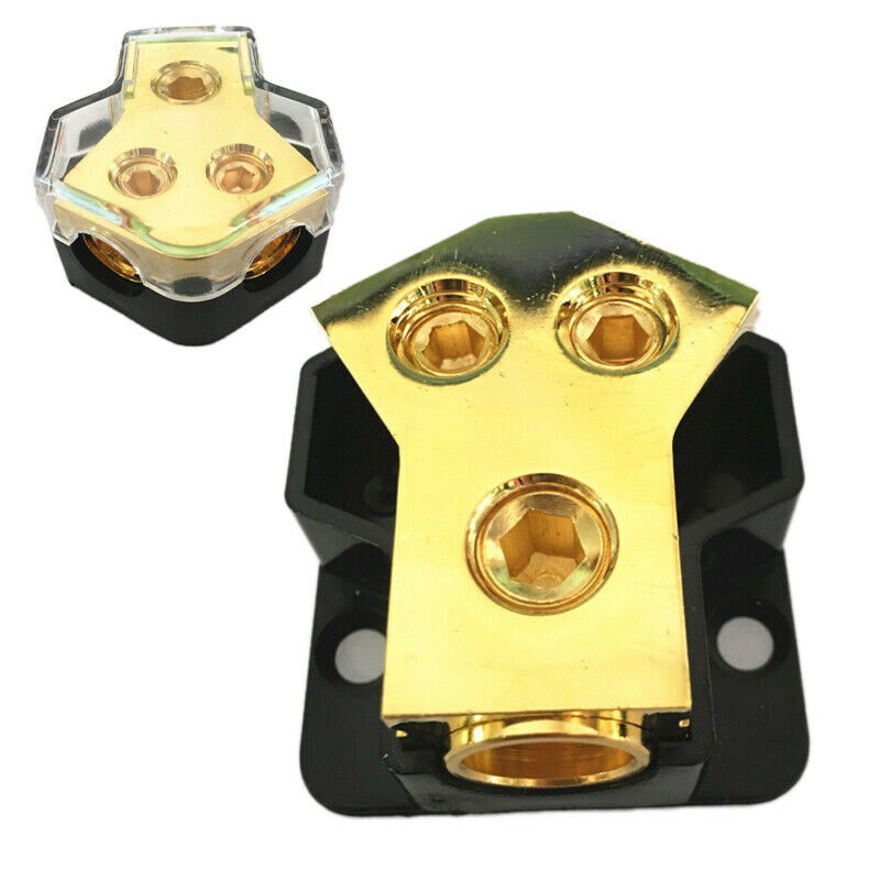 Power Ground Distribution Block Car Auto Audio Amplifier  1 in 2 Out SplitterI7
