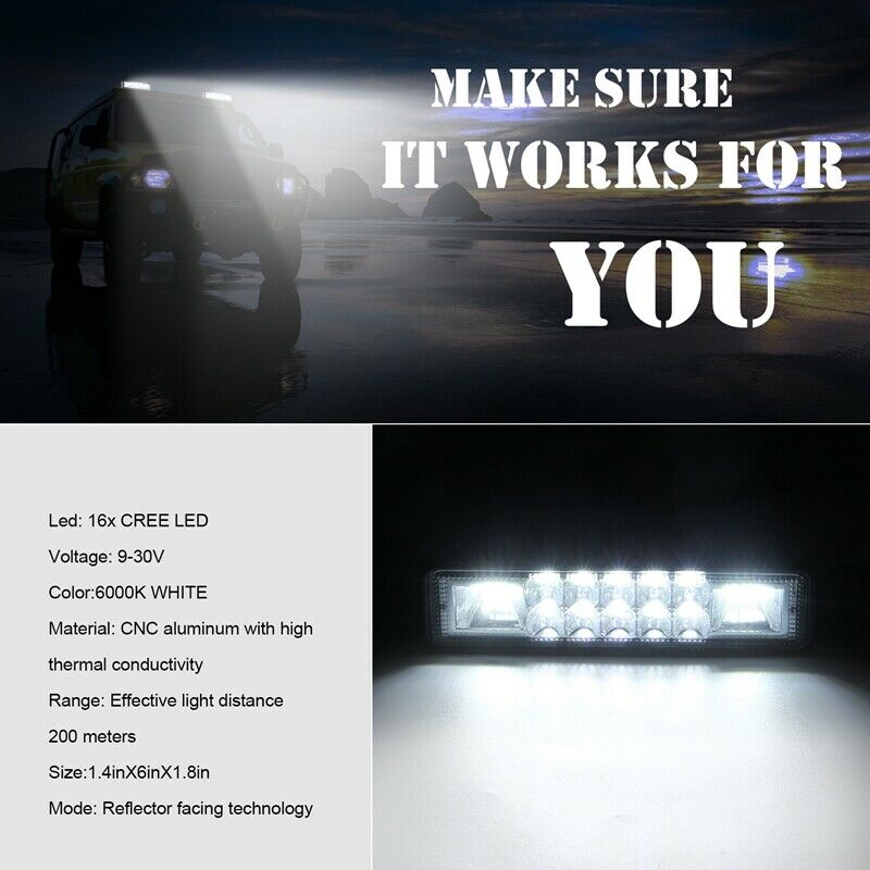 New 120W 6 Inch Two Rows Mixed Light LED Work Light Spotlight Bar Car SUV Off-K8