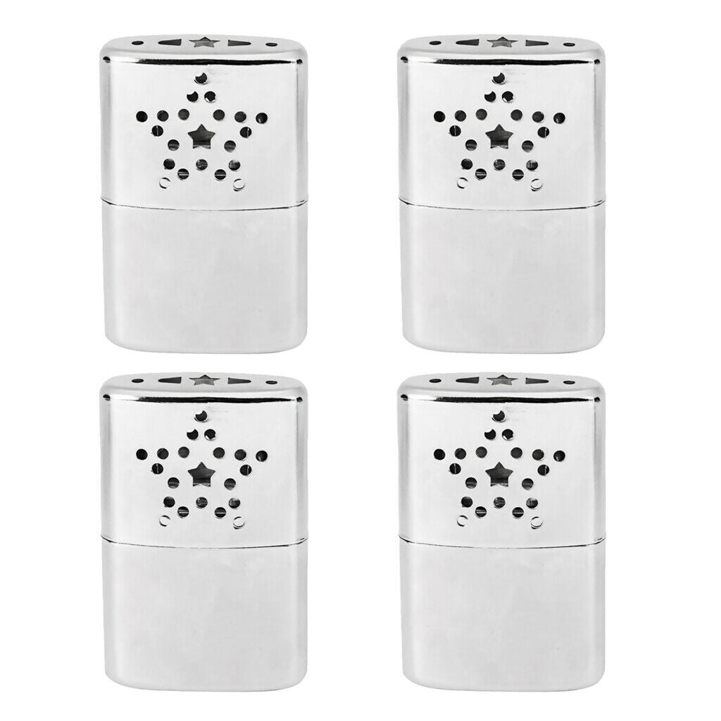 4pcs/pack Stainless Steel Pocket Heater 24 hours with Pouch Winter Shooting
