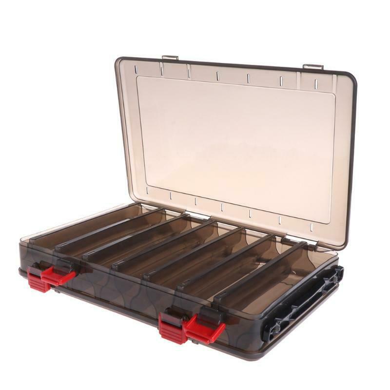 Fishing Box Bait Lure Hook Storage Double Side V Shaped Tackle 14 Compartments