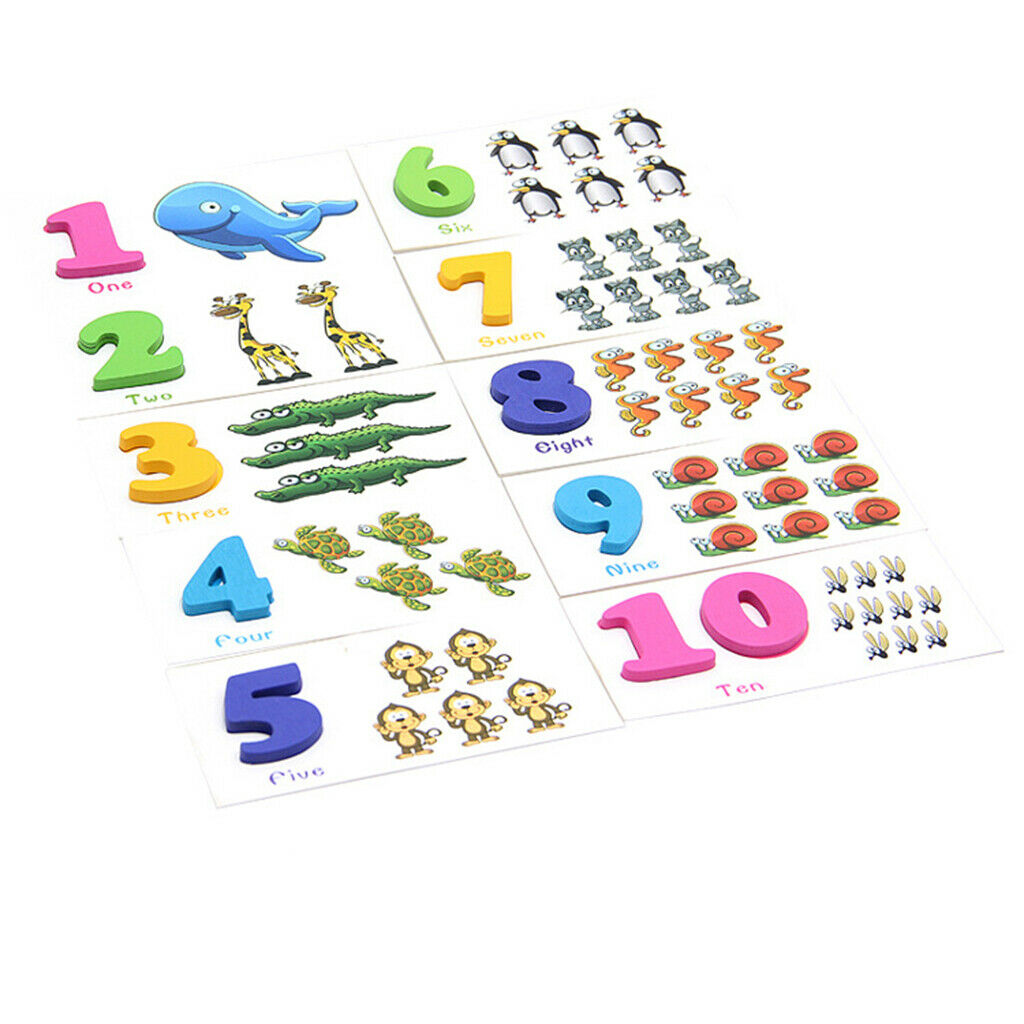 Kid Wooden Numbers Puzzles & Cards & Sticks Preschool Intelligence Early