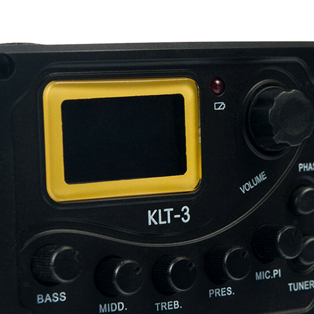KLT-3 Acoustic Guitar Bass EQ Preamp with Micphone Tuner 4 Band Equalizer