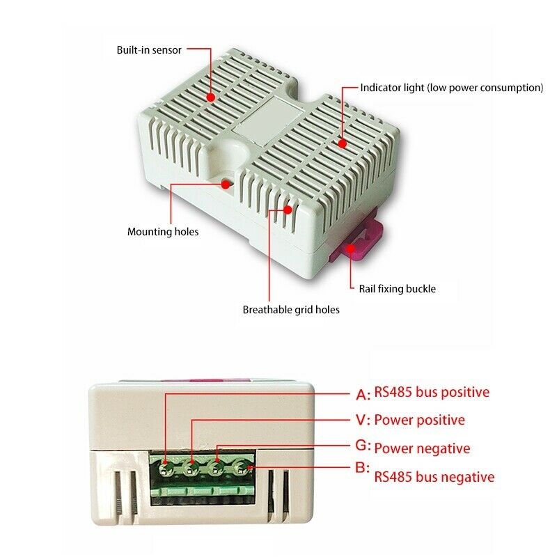 4X(Temperature Humidity Transmitter RS485 Modbus Dec12 D8X2)