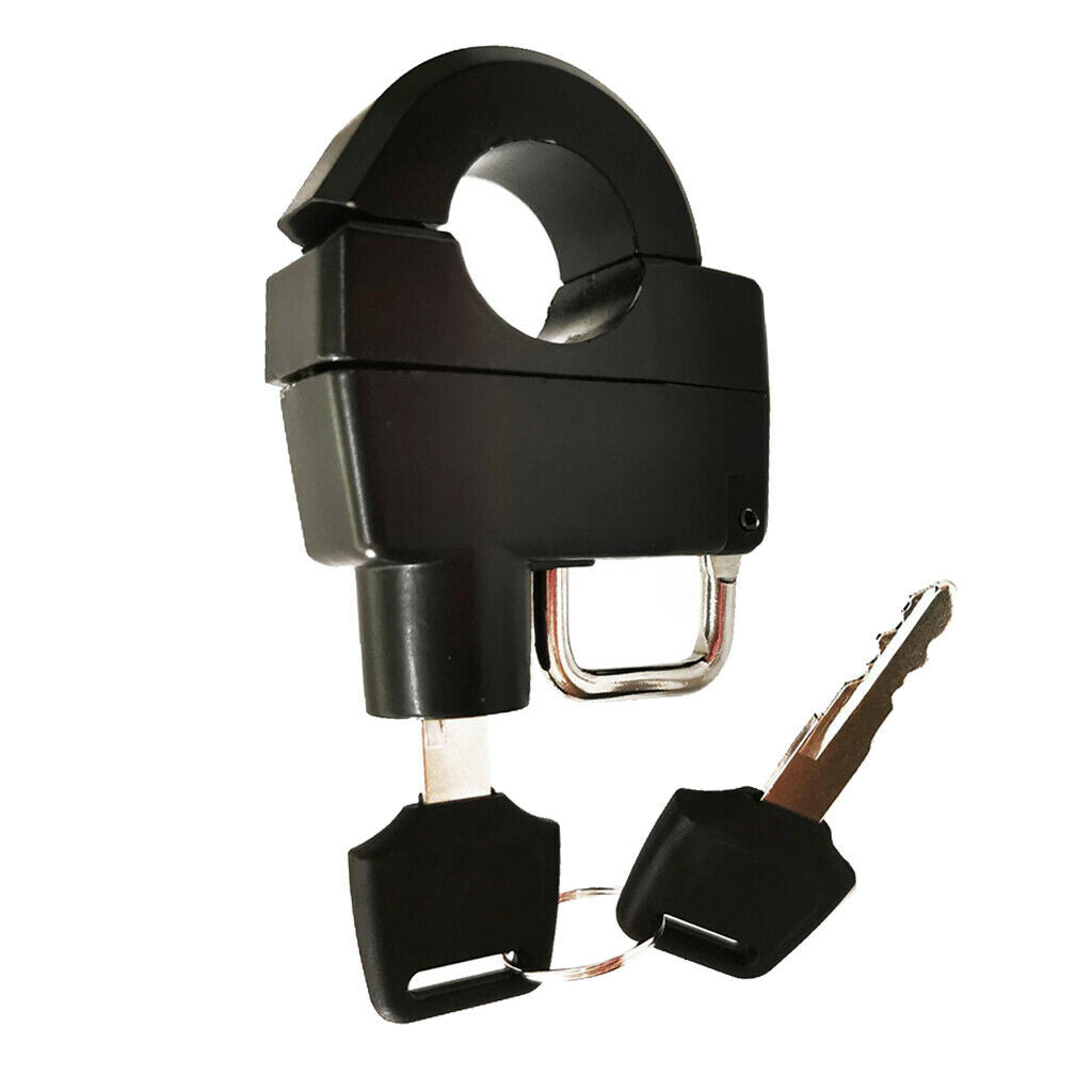 Scooters Motorcycle Helmet Lock Padlockfits 22-26mm Handlebar Black w/ Keys