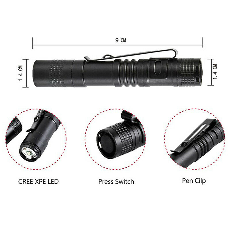 Mini Penlight XPE-R3 LED Flashlight Pocket Light Outdoor Camping LampBDAU