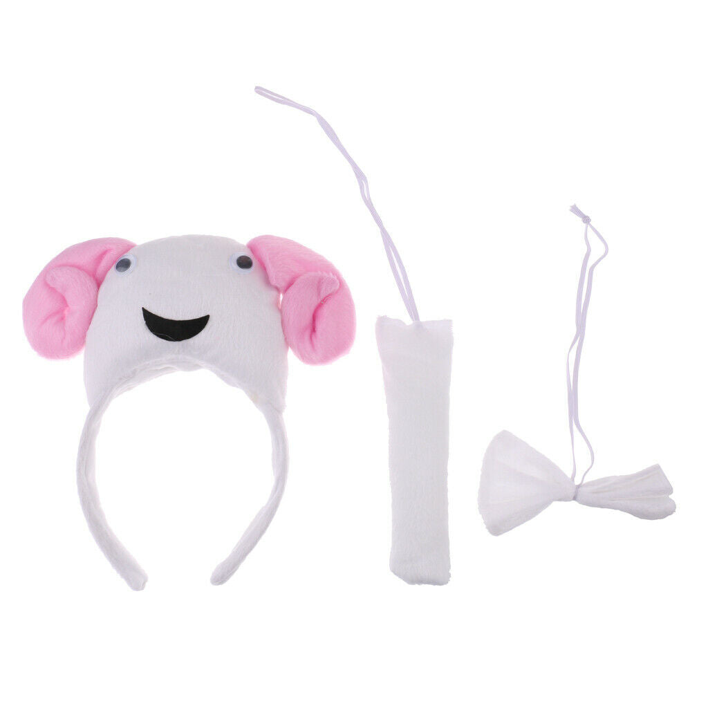 3 Pieces/Set Cute Animal Headband Bow Tie Tail Kids Party Fancy Dress Sheep