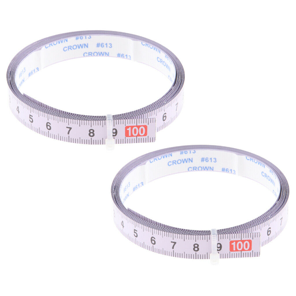 2x Metric Track Tape Measure Adhesive Scale Miter T-Track Middle(1M-0-1M)