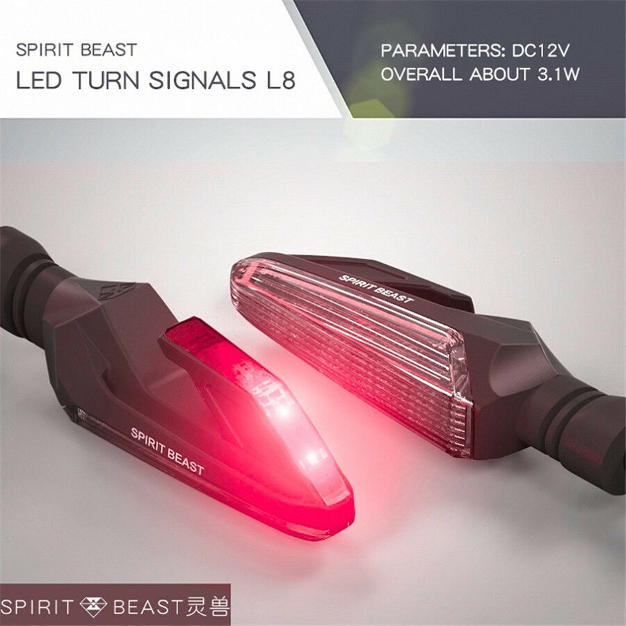 Universal 2X Blue Motorcycle Turn Signals Light LED Directional Daytime Lamp