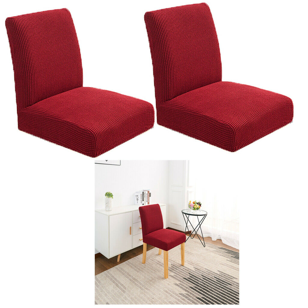 2 Pcs/Set Soft Stretchable Dining Chair Covers, Spandex Banquet Chair Seat