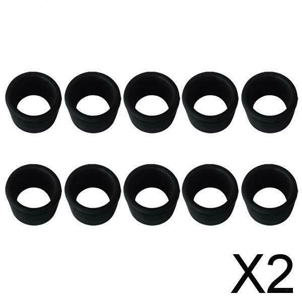 2X 10 Pieces Black Rubber Fishing Rod Holder Pole Rest Rack Insert Protectors