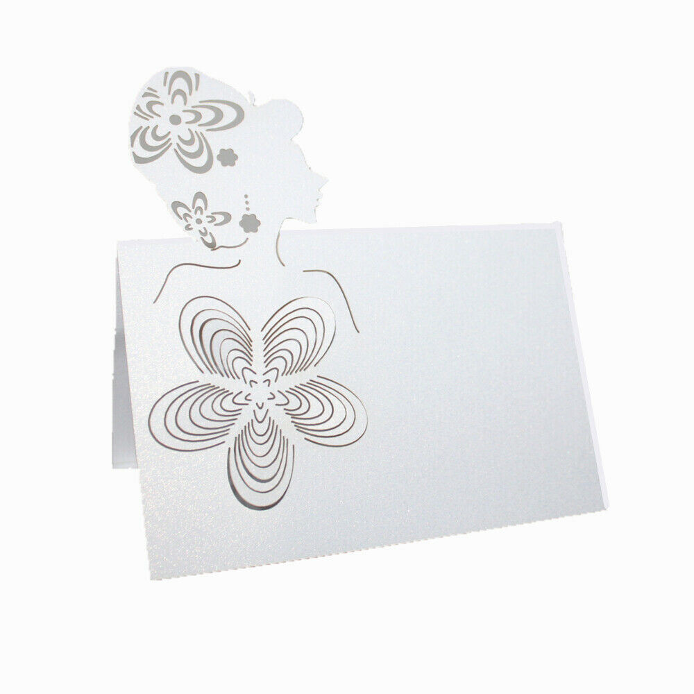 50pcs Hollow Goddess Blank Number Name Table Cards Invitations Wedding Decor