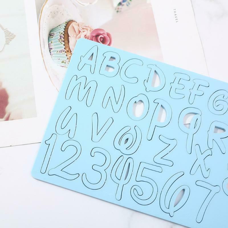 Cake Tool Acrylic Uppercase Alphabets Number Embossed Cutter Mold Cookie Stamp