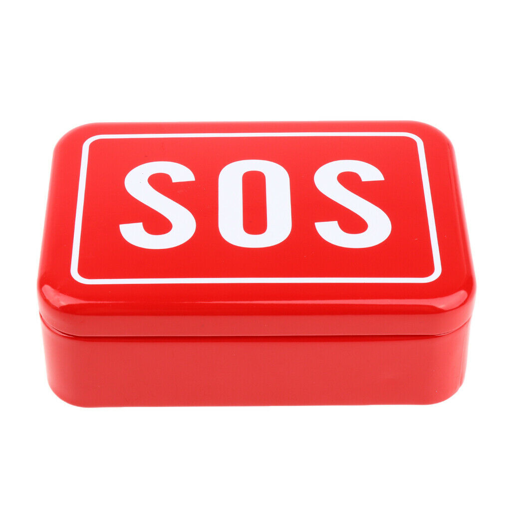 Iron Tool Box Outdoor Storage Container Carry Case Emergency with SOS Letter