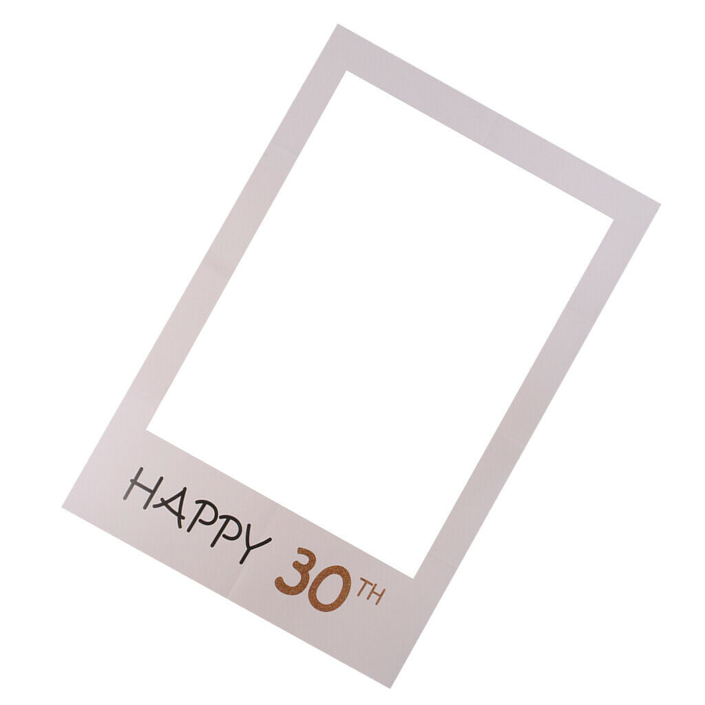 White Selfie Frame Decor Happy 30TH Photo Booth Props Birthday Photo Props
