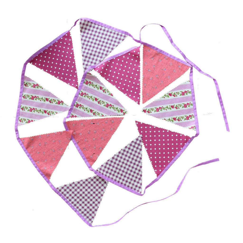 Tiny Flower Grid Triangle Flag Banner Bunting Garland Party Decorations