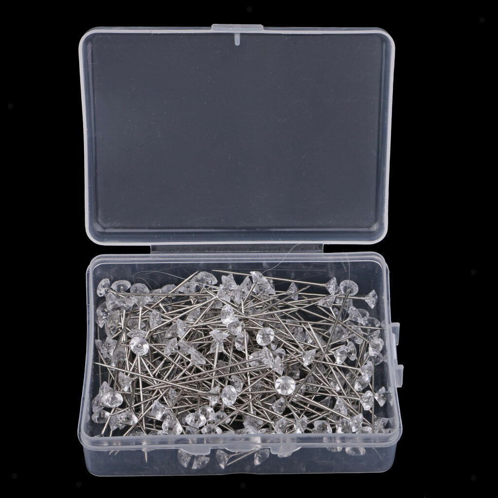 600x Crystal Diamond Head Pin Wedding Florist Pins Buttonholes Boutonniere