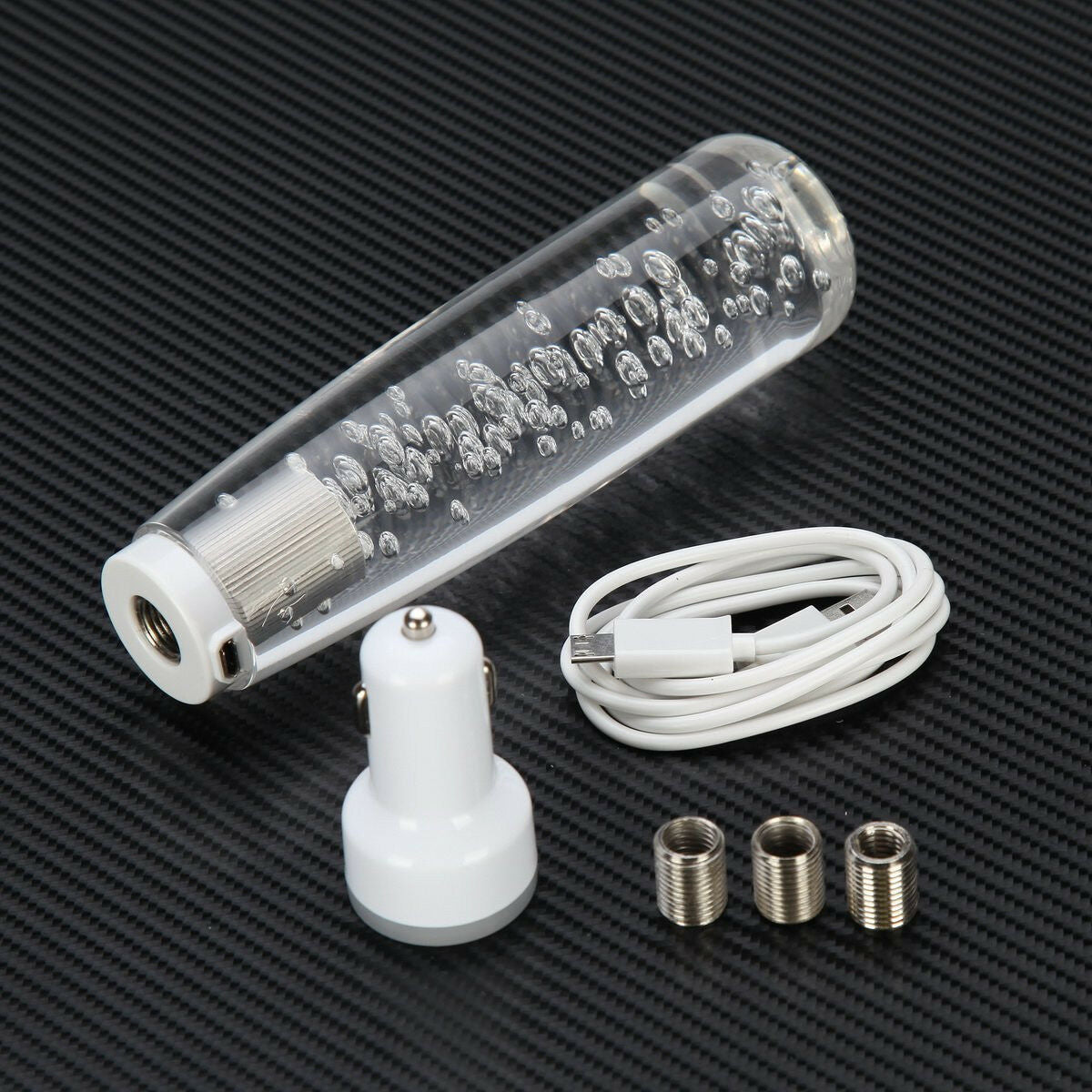 15CM Car SUV Universal Crystal Bubble Colorful LED Light Gear Shift Knob Shifter