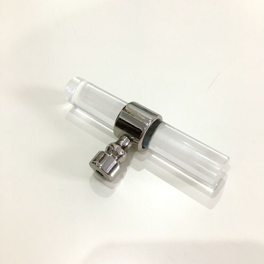 Screw in Clear Effect T Bar Rod Handle Kitchen Door Handles Chrome 80mm
