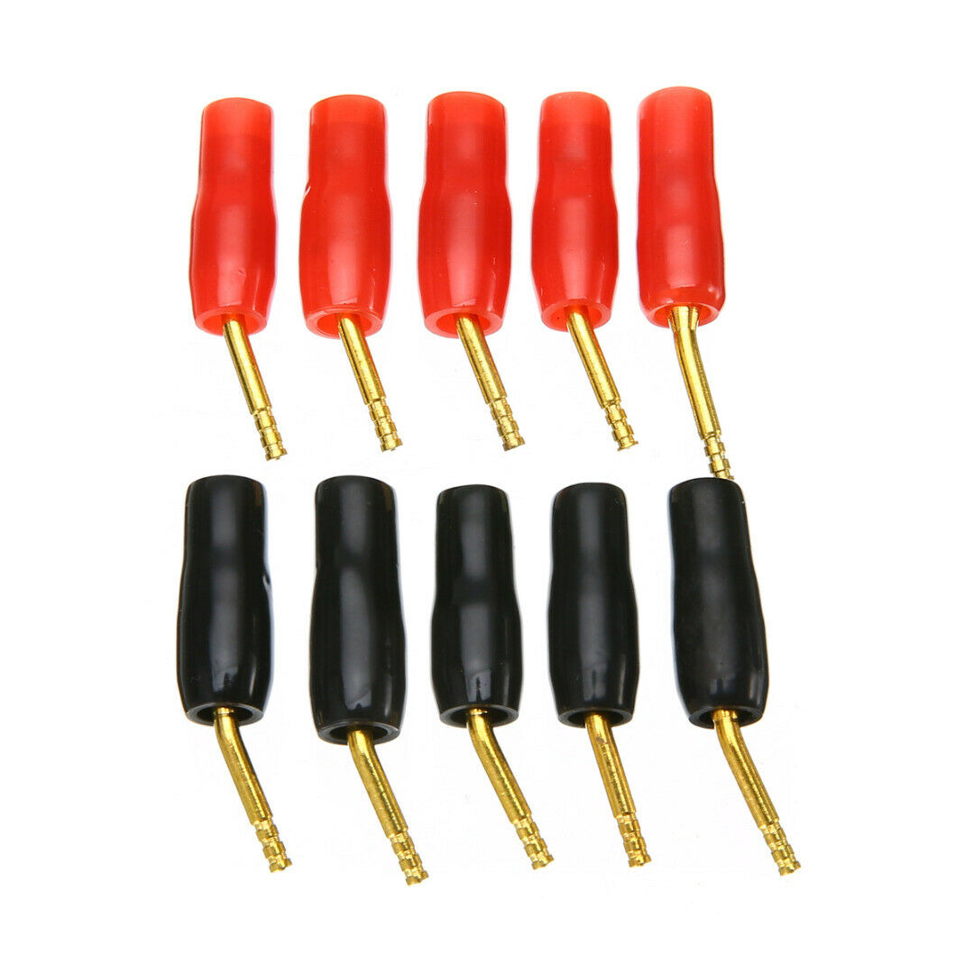 10pcs Banana Wire Pin Plug Speaker Connectors Screw Lock 2mm For Wire Cable Hifi