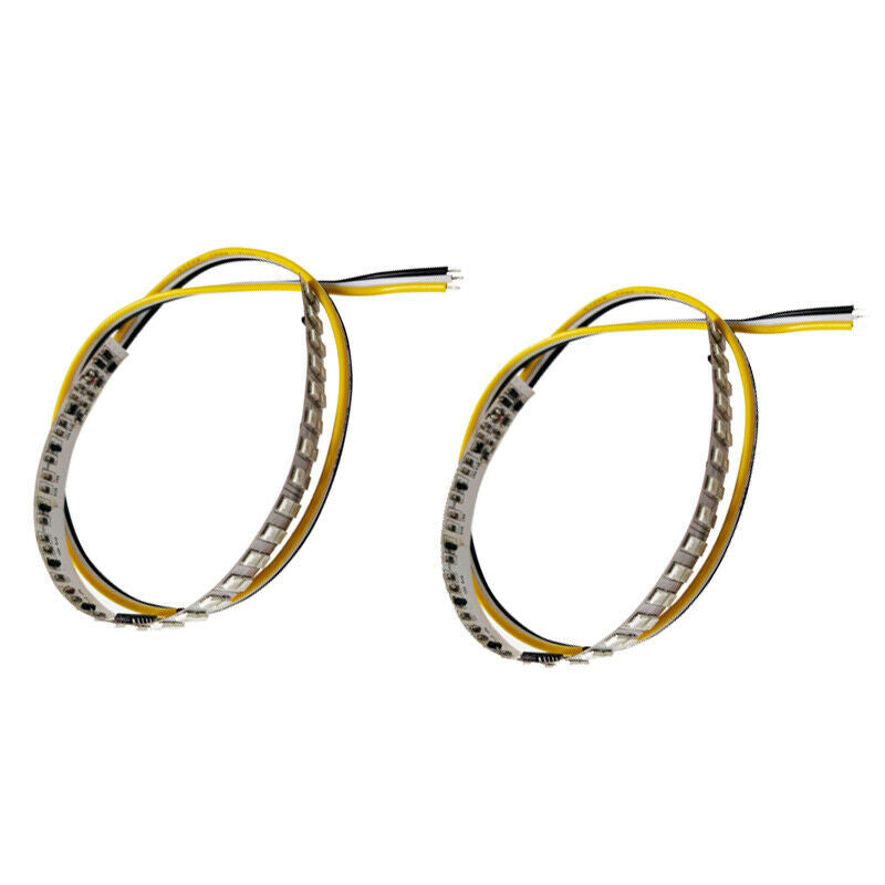 2PCS 18cm 64LED Car Rearview Mirror Turn Signal Light Indicator Blue& Amber Lamp