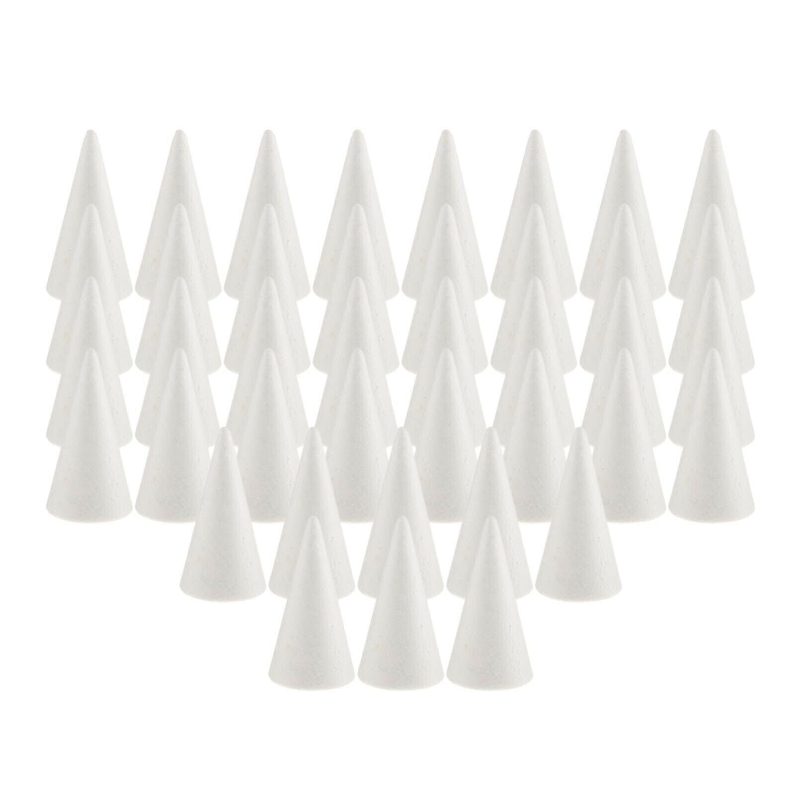 40x Styrofoam Foam Foma Craft Cone Modelling Foam Ornaments for Kids Crafts