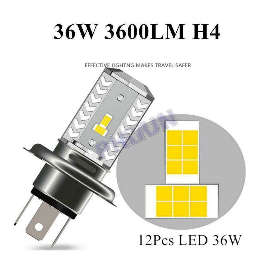 36W LED Motorcycle Headlight Bulb HID Hi/Low Beam H4 9003 HB2 3600LM Universal