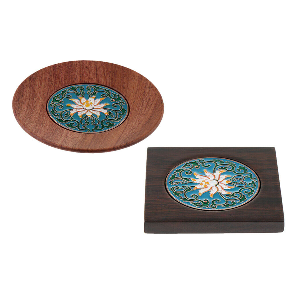 Wood Coaster Saucer Wood Drinks Coffee Cup Mat Pad Tea Cup Placemat Round and