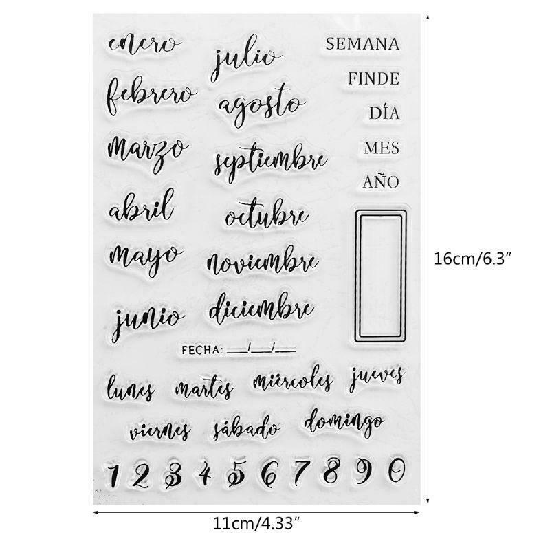 Spanish Dates Silicone Clear Seal Stamp DIY Scrapbooking Embossing Photo Album