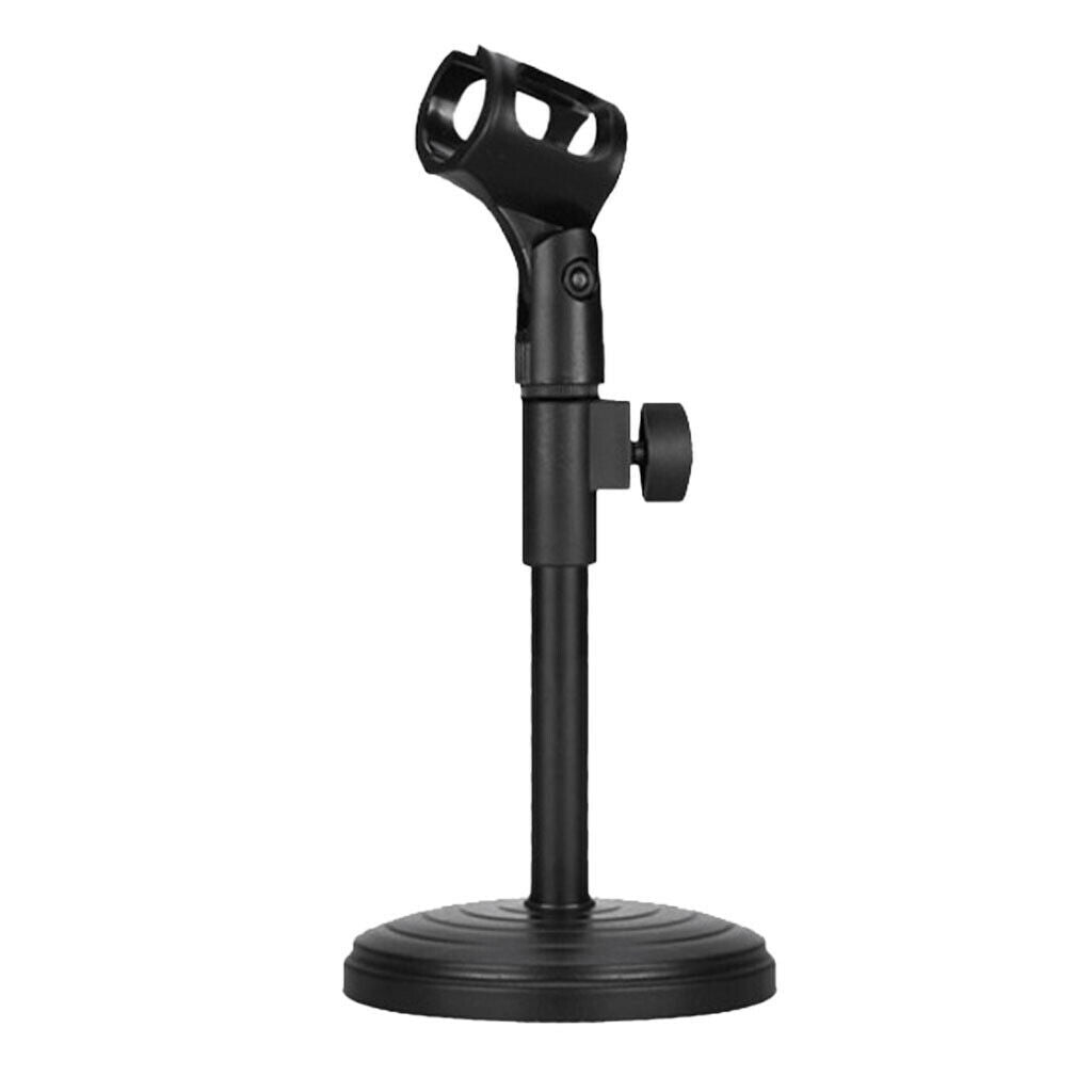 1pc Liftable Desk Microphone Mic Stand Adjustable Angle, Metal Lifting Rod