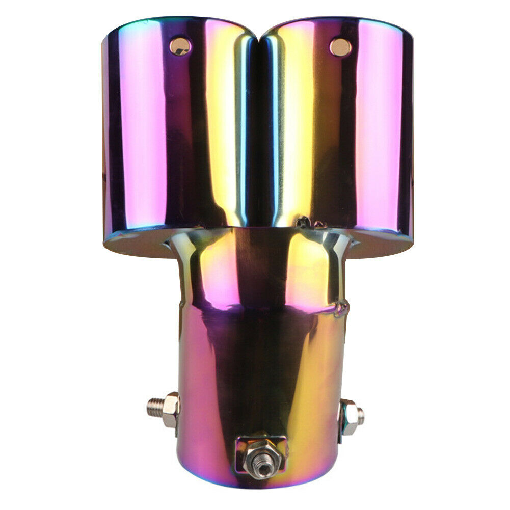 Bent Dual Exhaust Tip Bolt-on Straight Cut Tailpipe Tip 2.5 inch ID Inlet @