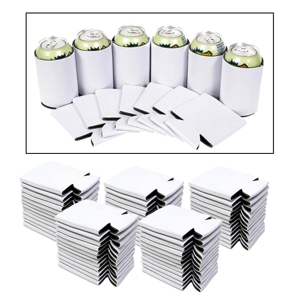 50pcs Beer Can Coolers Sleeves Water Bottle Cover Collapsible Drink Caddies