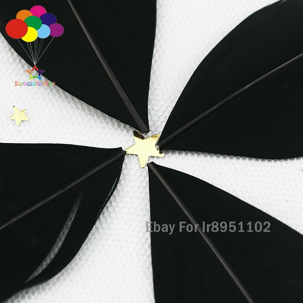 100pcs 2-3inch 5-7cm DIY dyed goose feather Black feather balloon fill Wedding