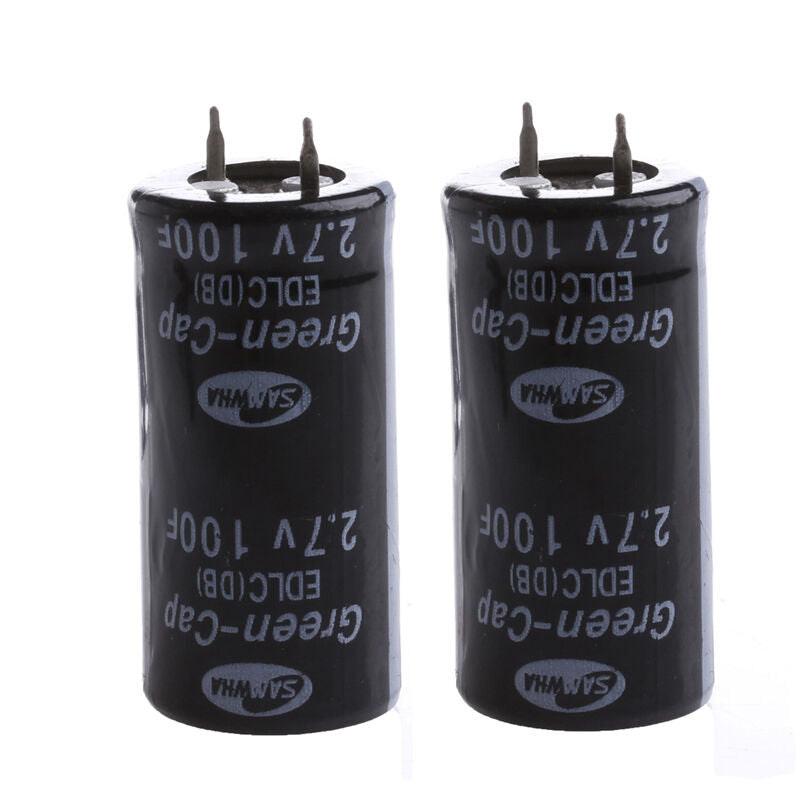 2Pcs Super Capacitor 2.7V 100F Ultra Capacitor Farad