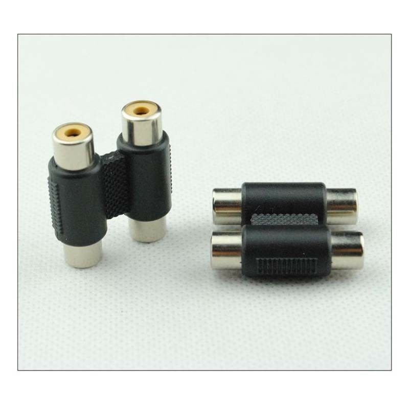 10pcs Dual Port 2 RCA AV Female Socket Joiner Coupler Adapter Connector